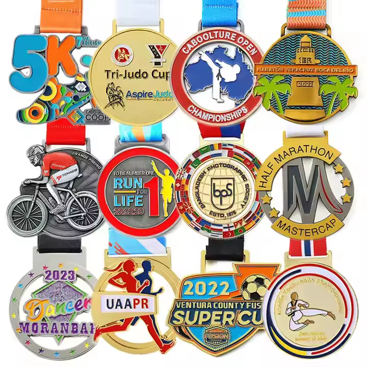 Médailles de sport personnalisées de haute qualité, médaille de sublimation en métal pour Champions, vente en gros
