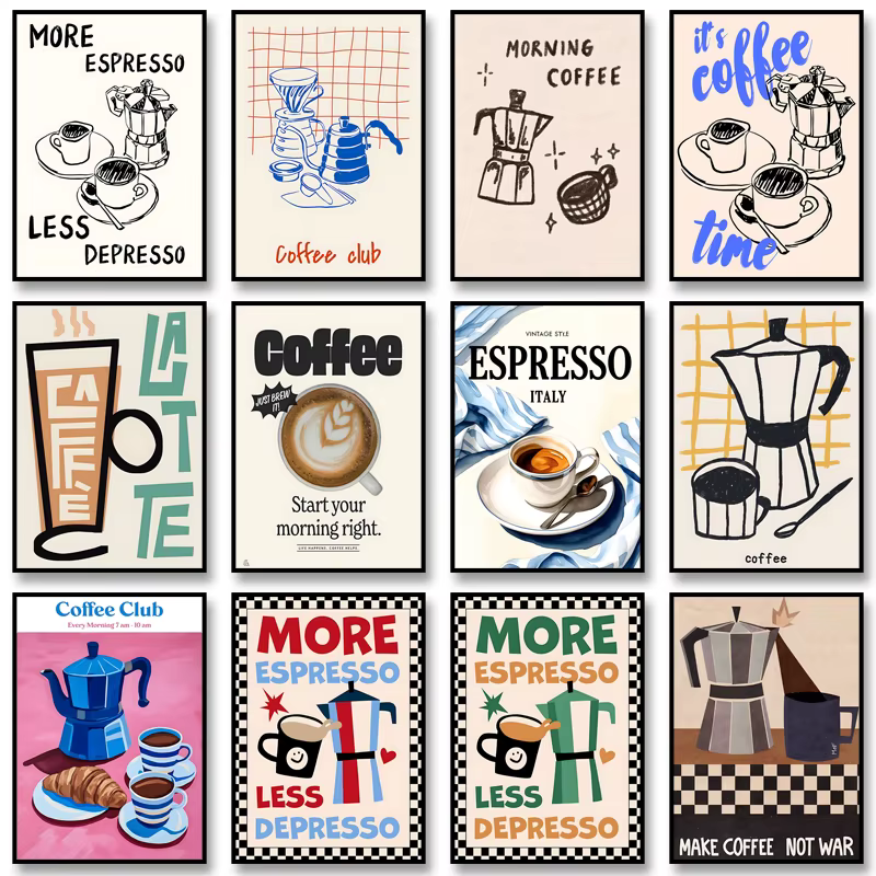 Affiche de Club de café de Style bohémien