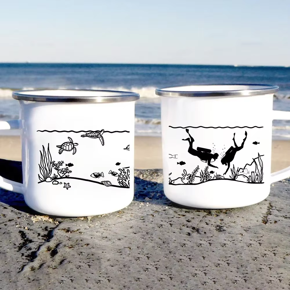 Tasse à café en émail personnalisée