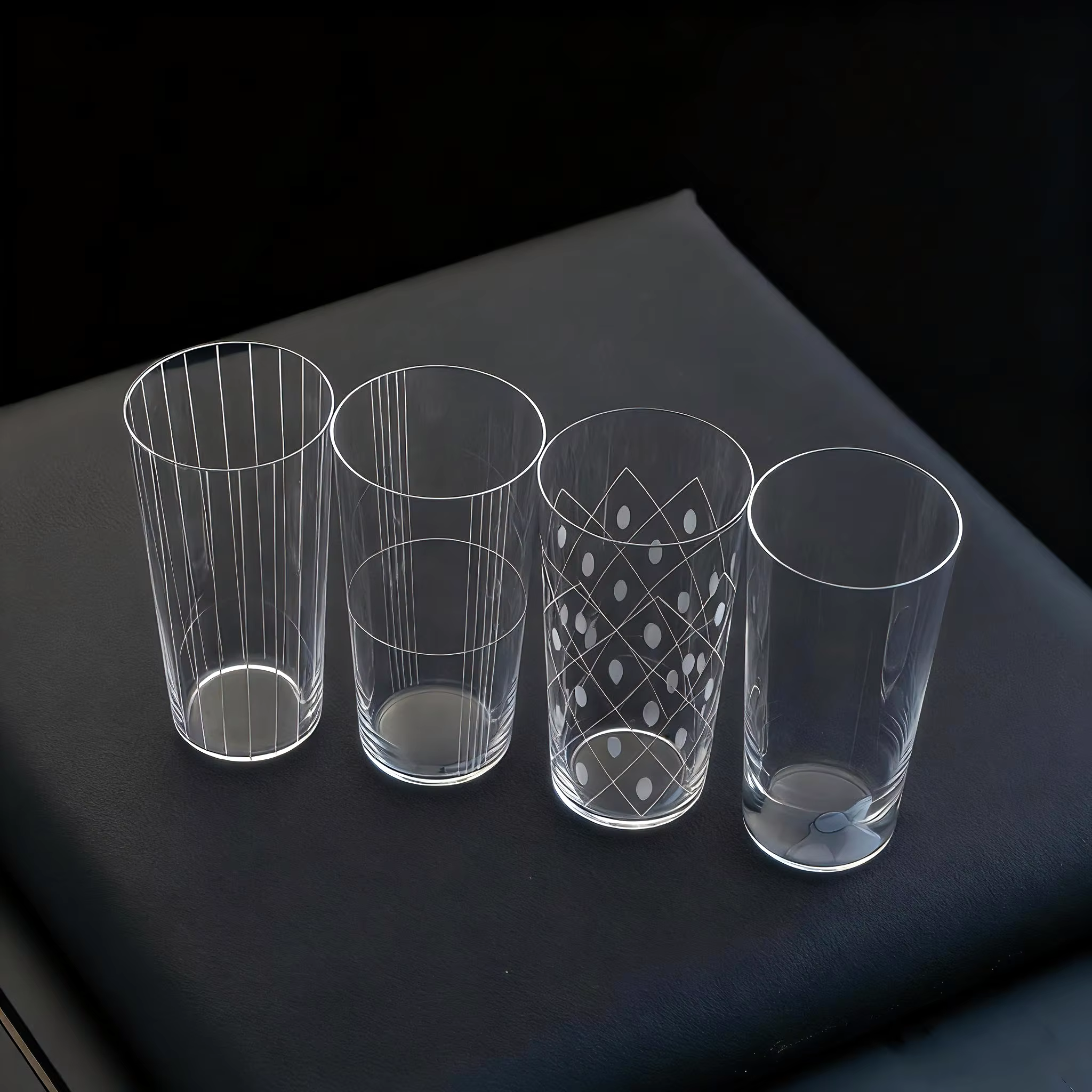 Verre à whisky japonais en cristal floral gravé à la main