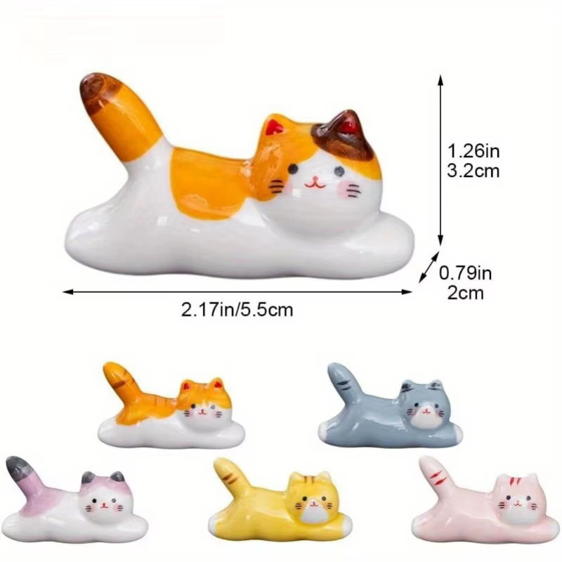 Porte-baguettes et ustensiles en céramique pour chat