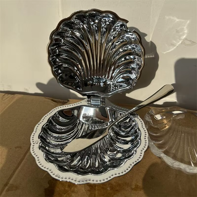 Assiette de fruits de coquille européenne en acier inoxydable