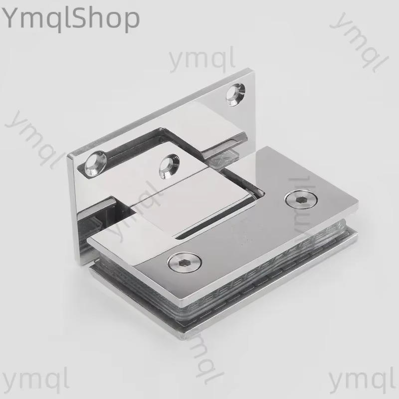 Clip de fixation pour porte de douche en verre, acier inoxydable 304, fixation murale, charnière de porte chromée (ouverture à 90 degrés)