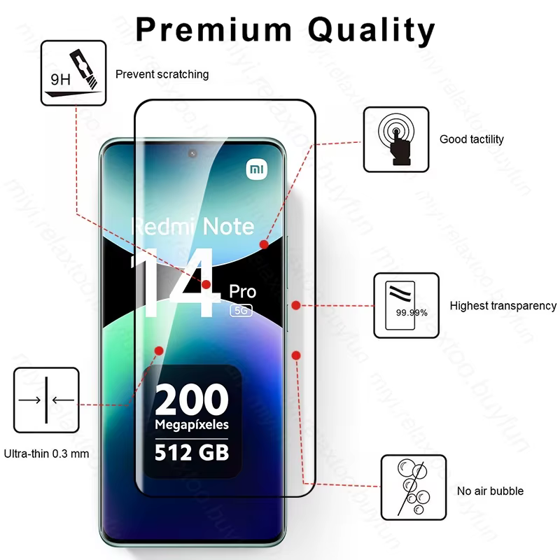 3 pièces verre de protection pour Redmi Note 14 Pro 5G 9D verre trempé Redmy Note14Pro Note15 Note14 Pro + 4/5G protecteur d'écran incurvé