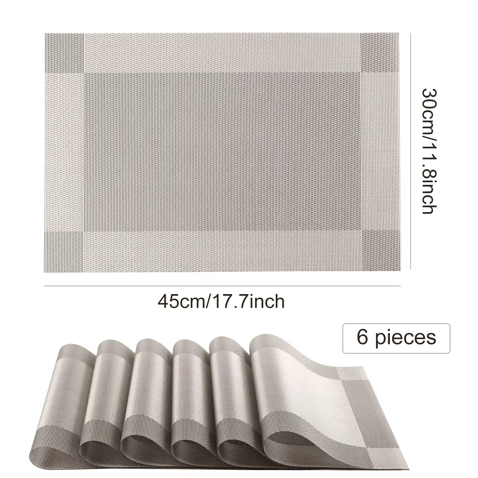 Ensemble de 2/4/6 napperons rectangulaires en PVC anti-brûlure