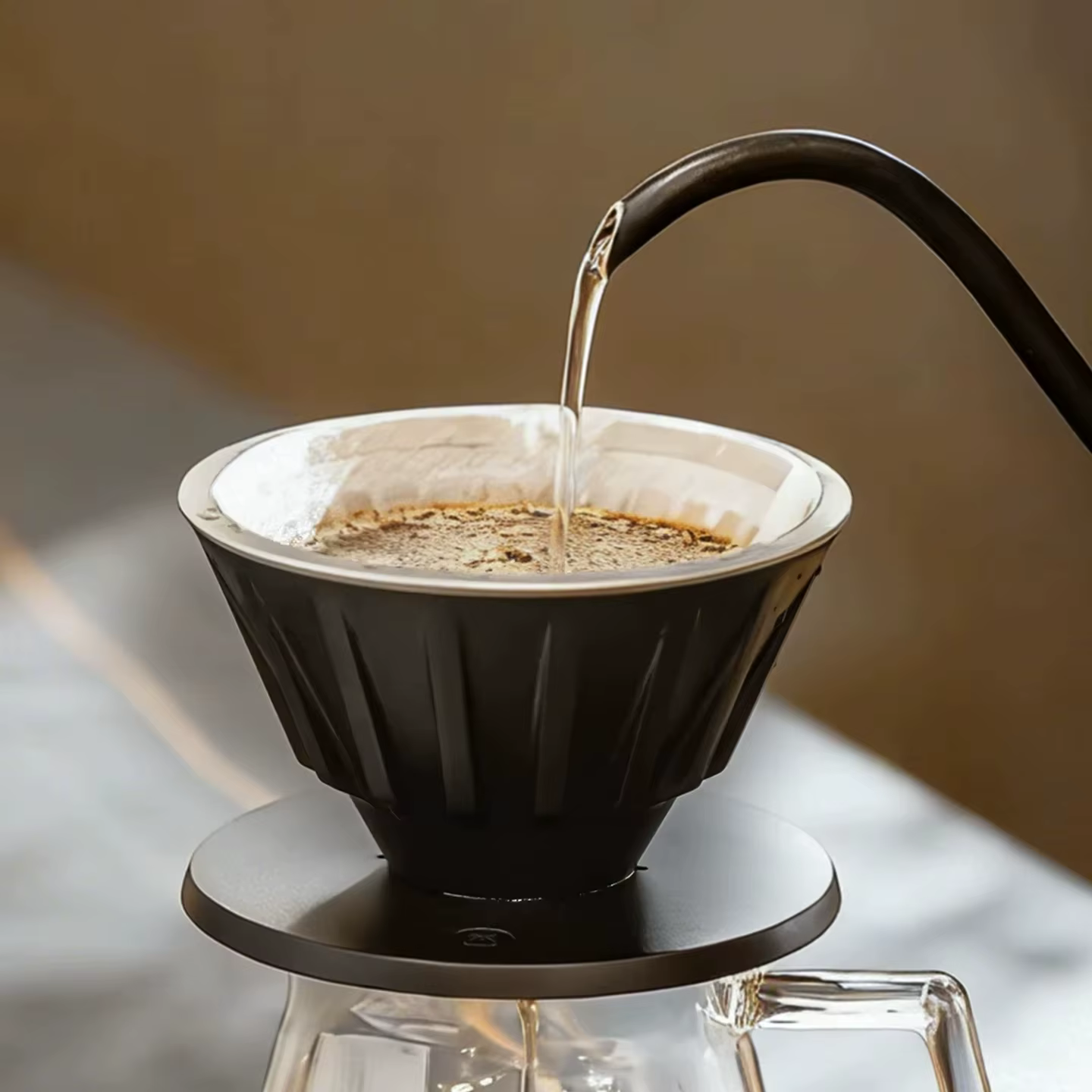 TIMEMORE Dripper à expresso stable, débit élevé, 3 compartiments, anti-colmatage, facile à nettoyer, filtre à café pour la maison et le bureau