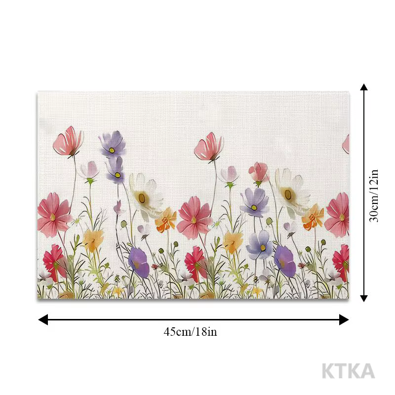 4 pièces, petits sets de table floraux de style Ins