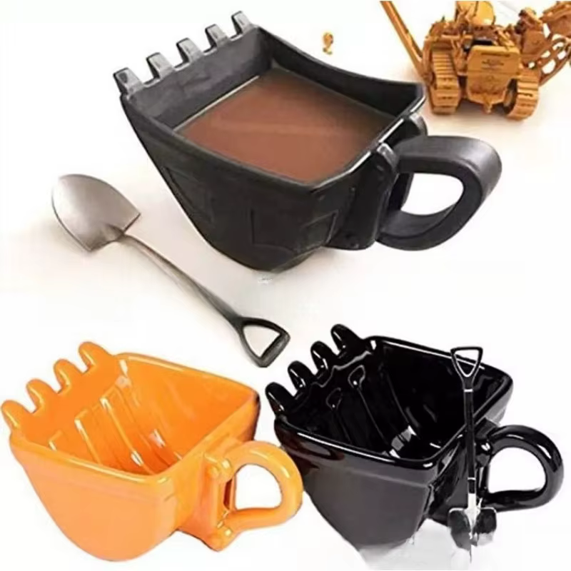 Tasse à café Digger, nouveau modèle, tasse à café créative et amusante en forme d'excavatrice, design simple avec forme originale, cadeaux