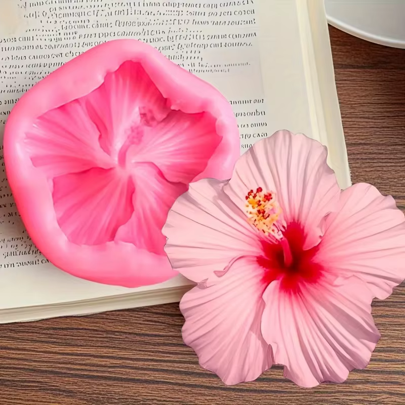 Ensemble de 4 moules en Silicone pour fleurs d'hibiscus