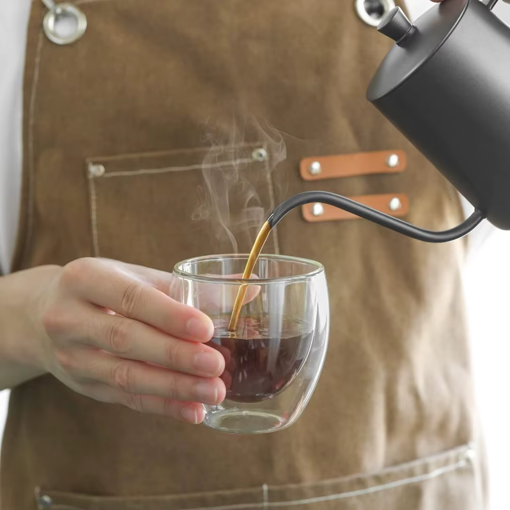 Lot de 6 tasses à café en verre transparent à double paroi de 60 ml/250 ml
