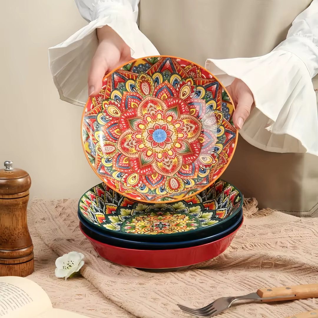 Assiettes en céramique Mandala Bohème