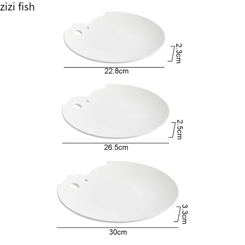 Assiette Peu Profonde Irrégulière en Céramique