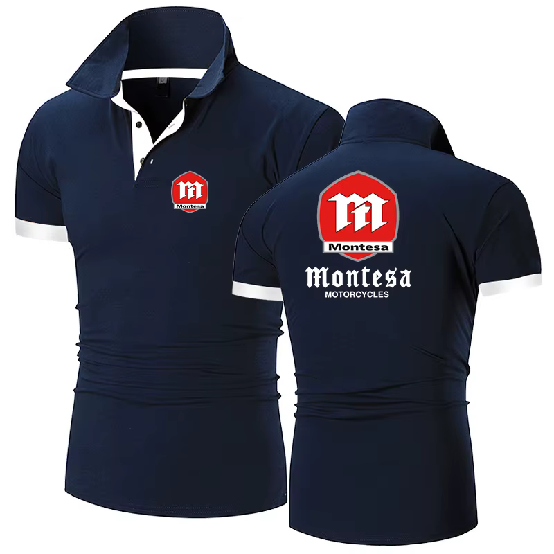 2025 été hommes Montesa moto Logo imprimé séchage rapide confortable respirant haute qualité couleur unie pull Polo