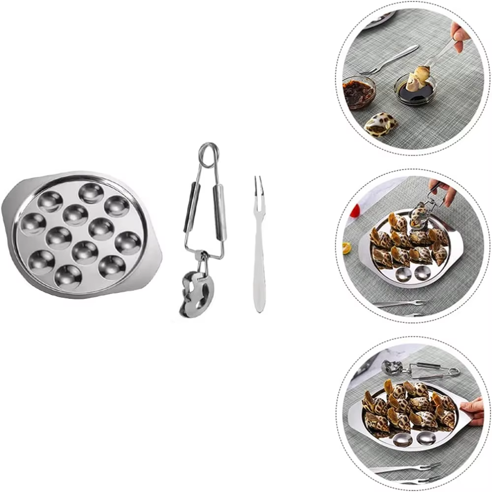 Assiette d'escargot d'escargot en acier inoxydable