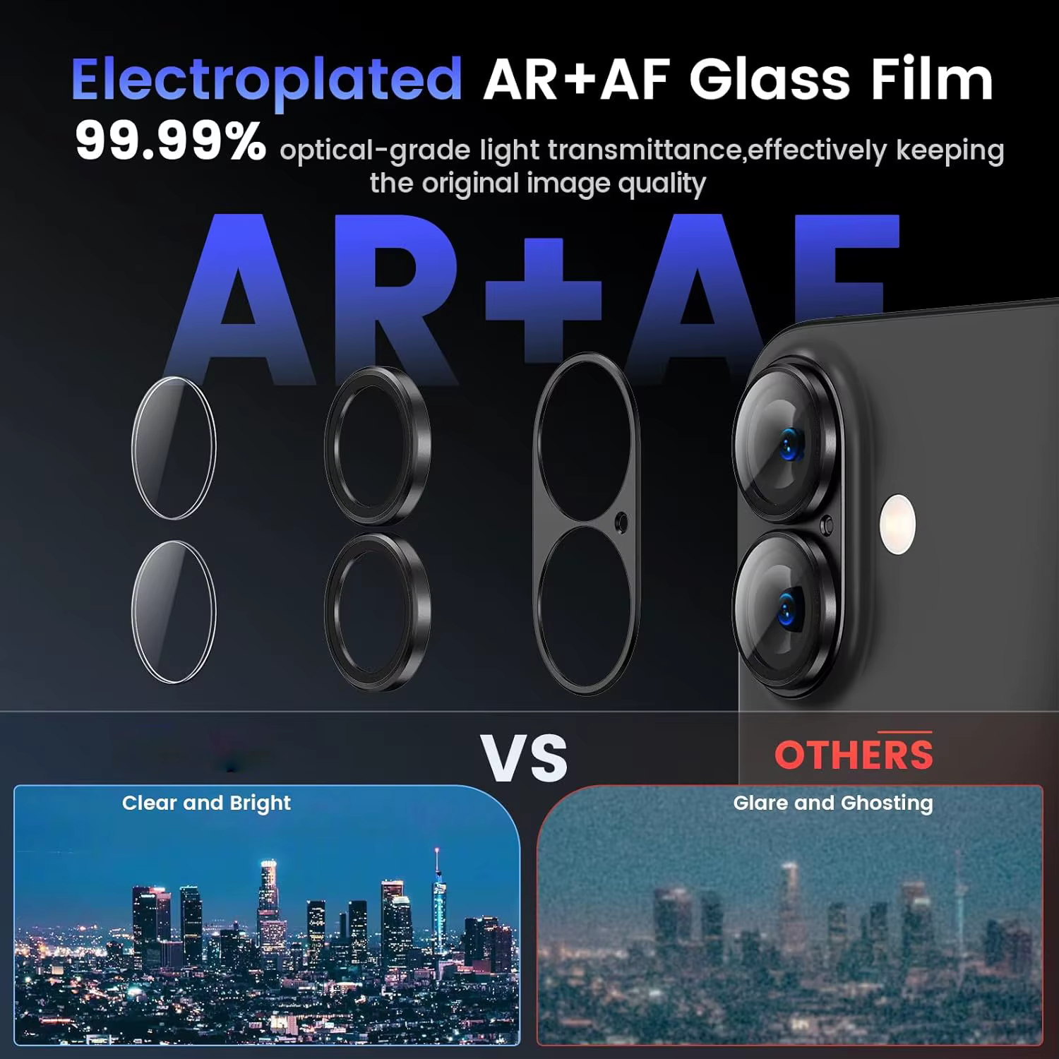 Coque de Protection d'appareil photo en verre trempé en métal, étui de Protection pour iPhone 17 Air 16 E Pro Max 15 Plus 14 13 Mini, accessoires de téléphone