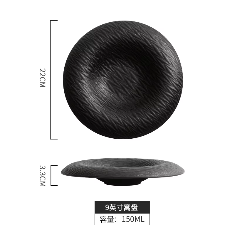 Assiette ronde créative en céramique pour Steak de bœuf