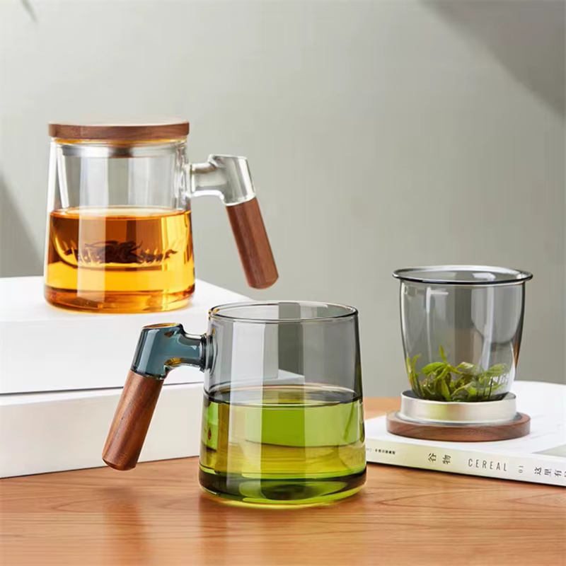 Tasse à thé en verre résistante à la chaleur de 400ml