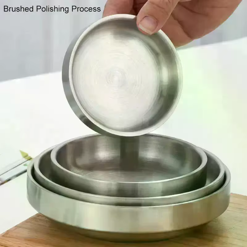 Assiette plate en acier inoxydable 201/304