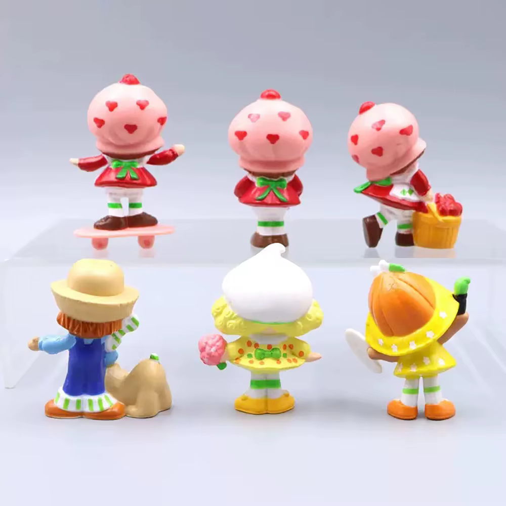 Figurine de fille fraise 6Cm, poupée Vintage Kawaii, décoration de gâteau, jouet de noël, cadeaux pour enfants, DIY bricolage