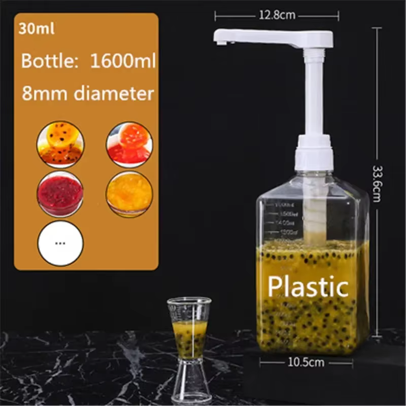 Distributeur de stockage Transparent pour sirop de café
