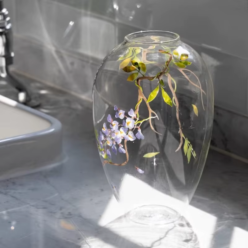 Vases en verre fleurs pièce maîtresse Tables Mariage