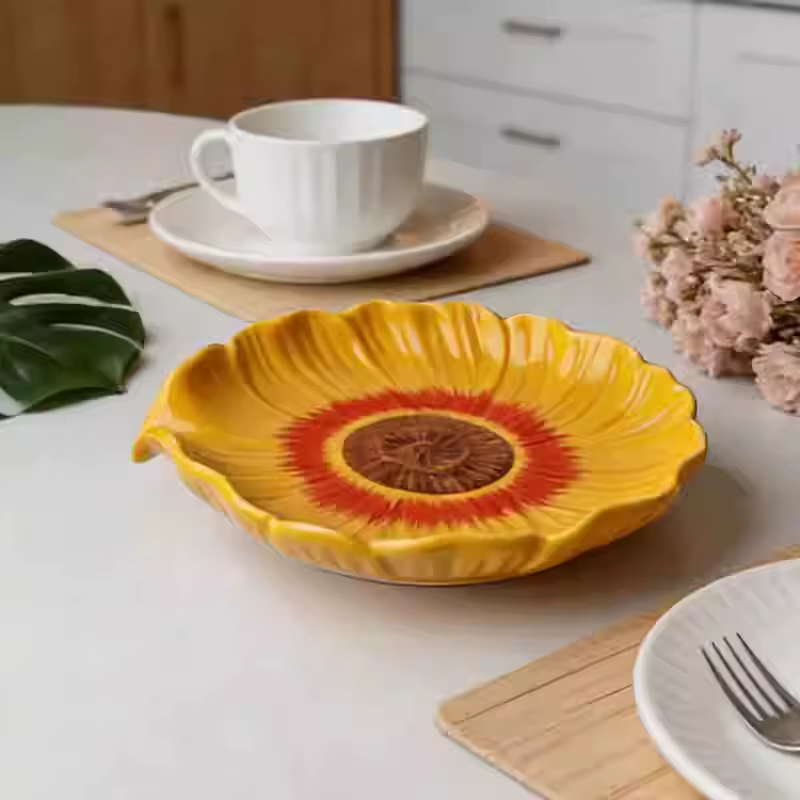 Assiette en céramique Tournesol