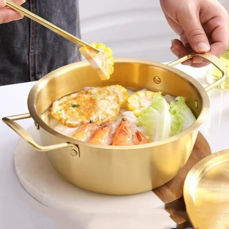 Pot en laiton Vintage, Pot alimentaire épaissi