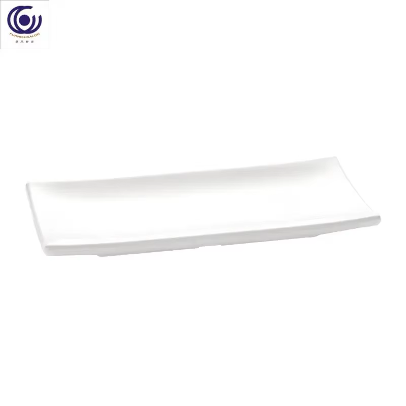 Assiette rectangulaire en plastique imitation mélamine