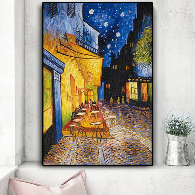 Classique Peintures À L'huile Mur Art Van Gogh Café Nuit Terrasse Toile Posters Et Impressions Salon Chambre Décoration Cadeaux