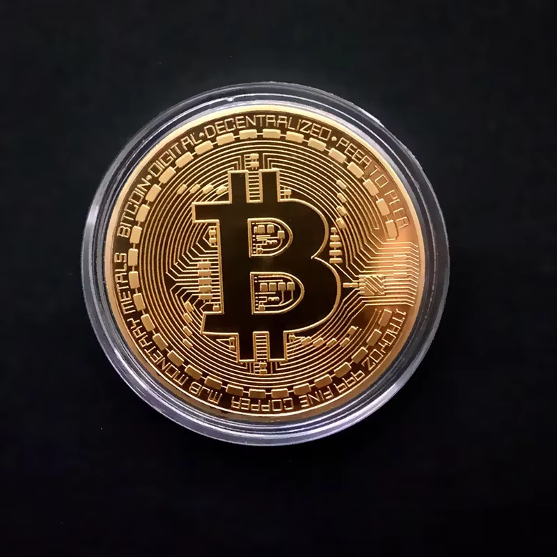 Pièce de monnaie Bitcoin plaquée or, Collection d'art à collectionner, cadeau commémoratif physique, Casascius Bit BTC, Imitation Antique en métal