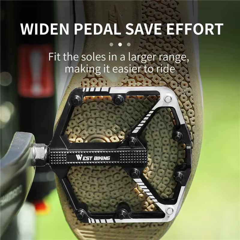 WEST BIKING DU roulement pédale de vélo anti-dérapant pédale de cyclisme ultraléger en alliage d'aluminium vtt vélo de route pédale vélo accessoires