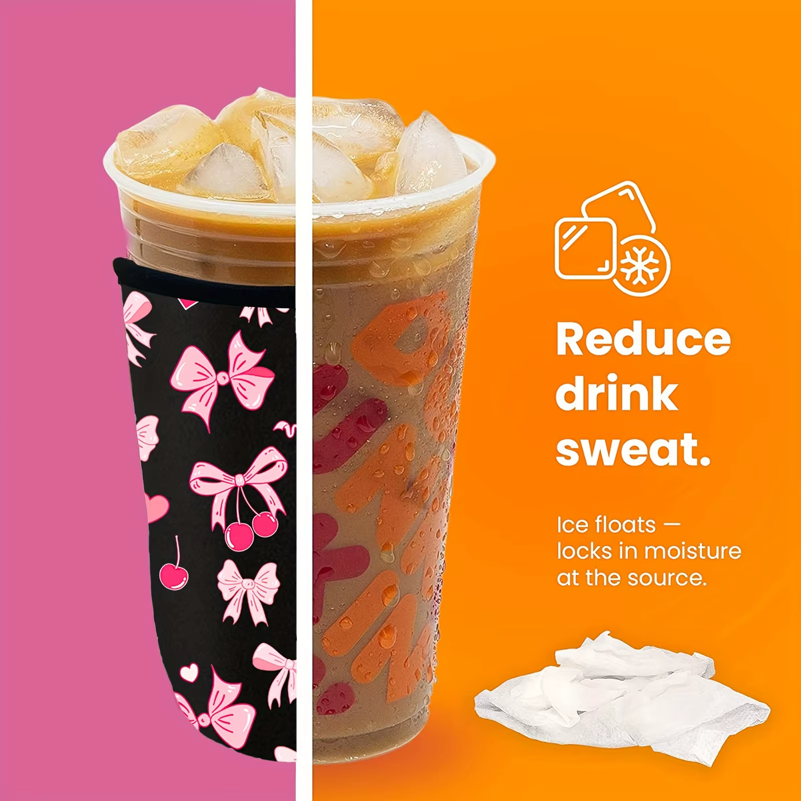 Lot de 3 manchons réutilisables pour gobelets à café glacé