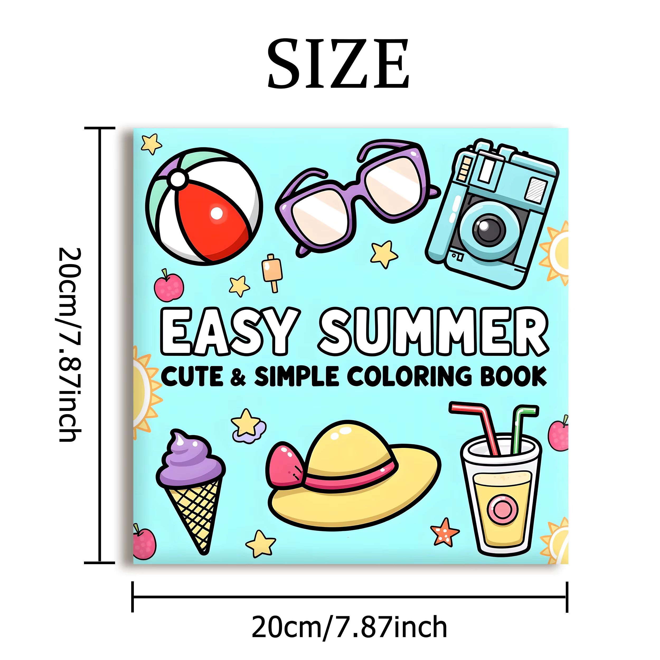 Livre de coloriage à motifs audacieux pour adultes, livre de dessin mignon, cadeau parfait pour fête et anniversaire, EASY SUMMER