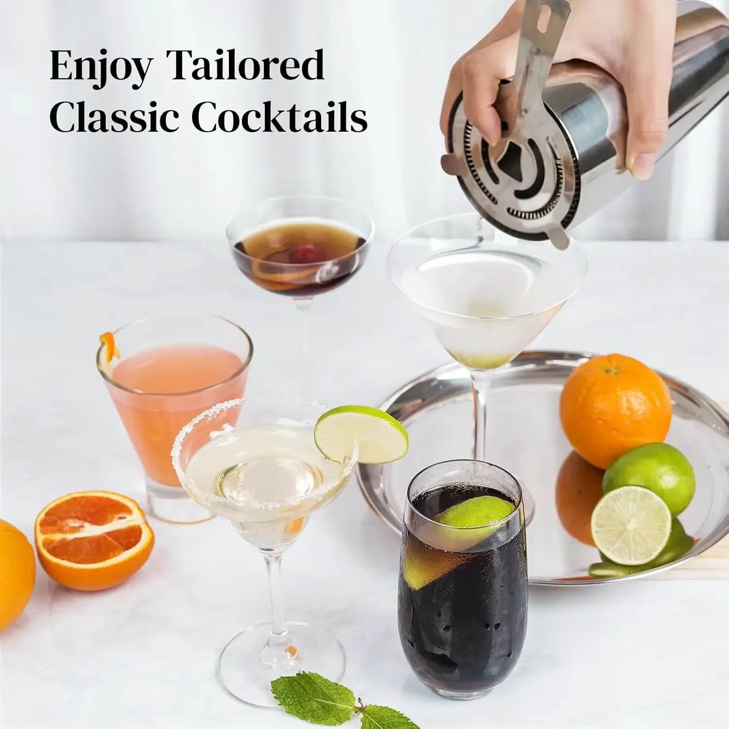 4/5 pièces professionnel Boston Cocktail Shaker ensemble mélangeur
