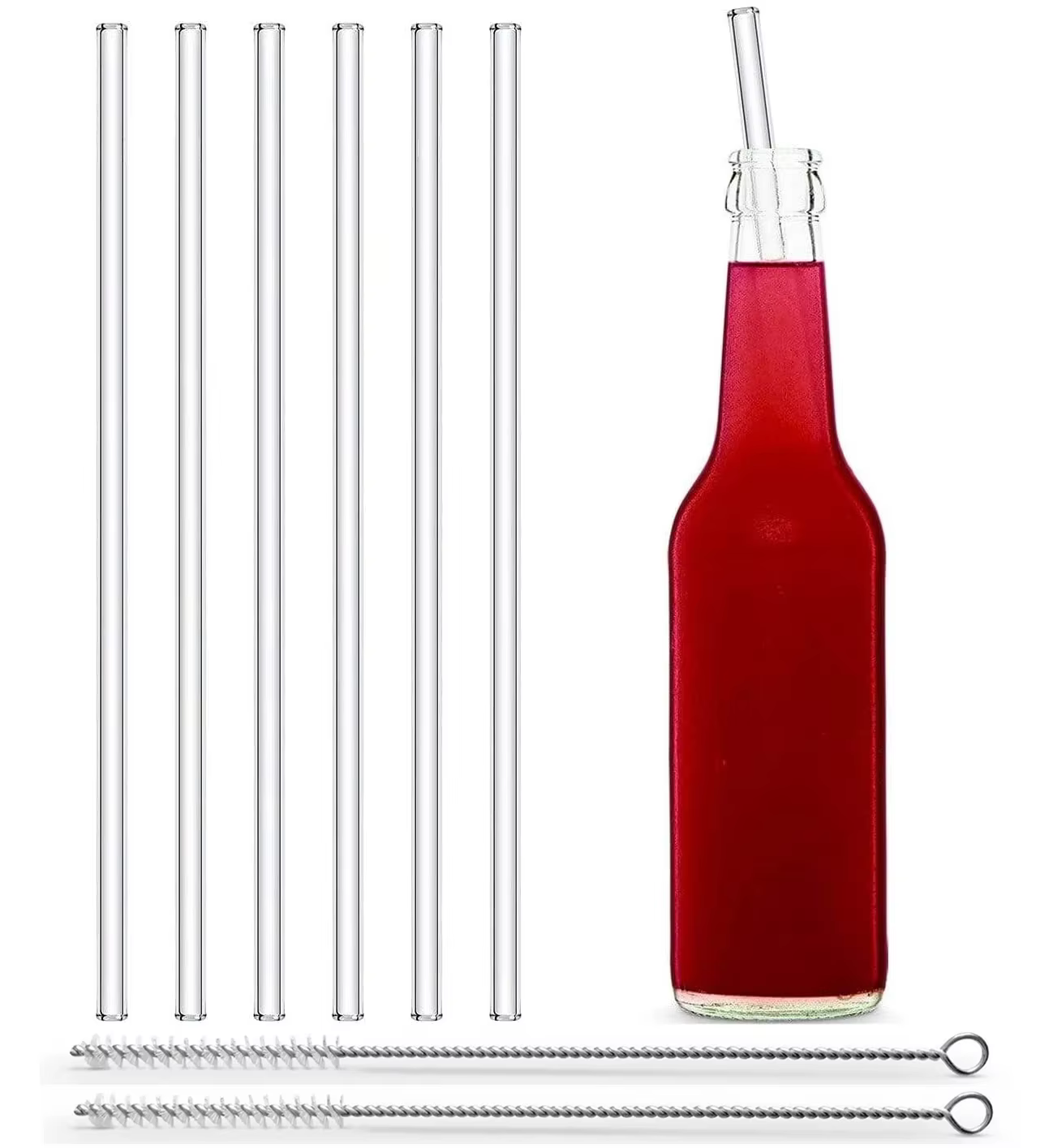 Pailles à boire en verre de 25cm de Long