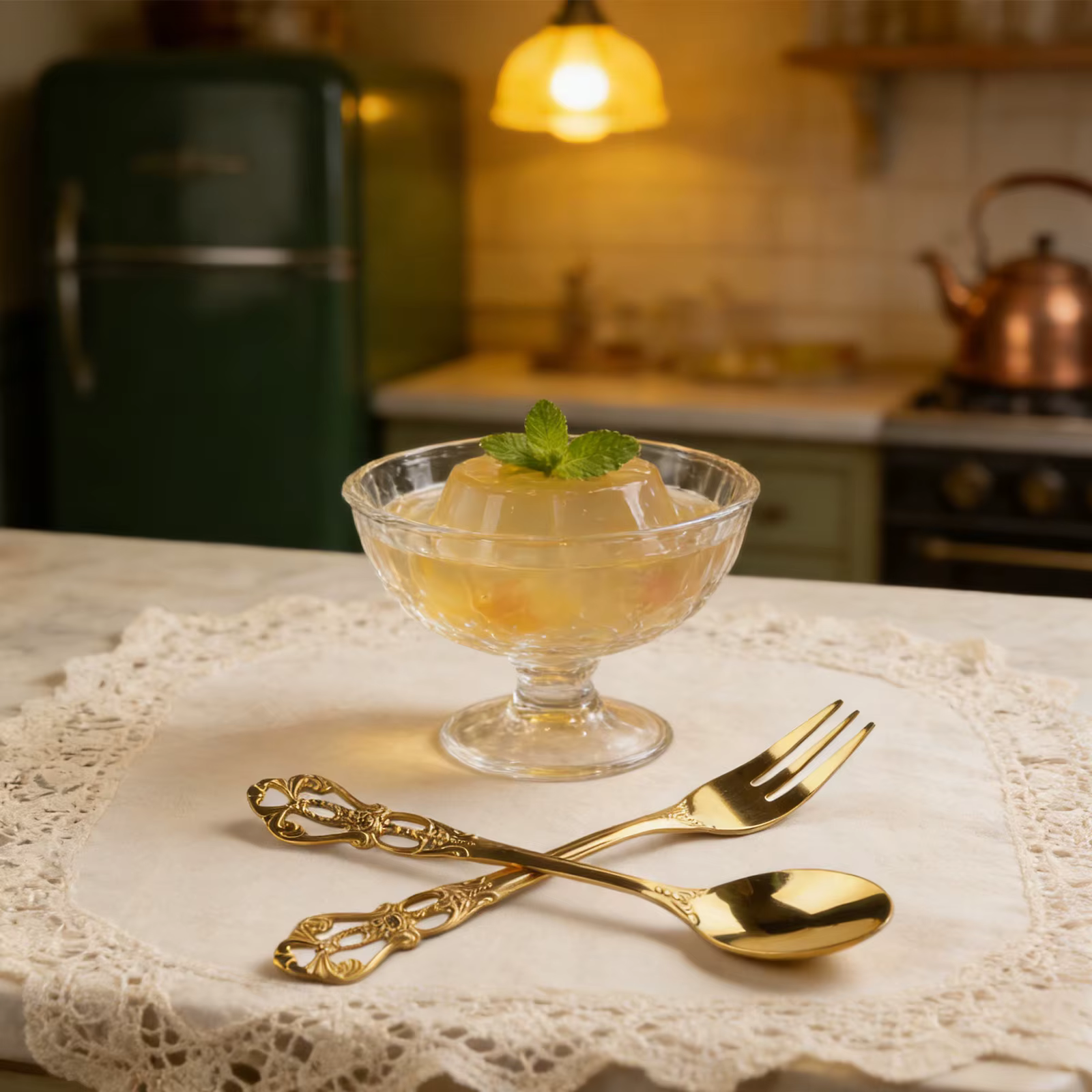 1 paire Vintage or cuillère fourchette ensemble de couverts en acier inoxydable luxe Dessert