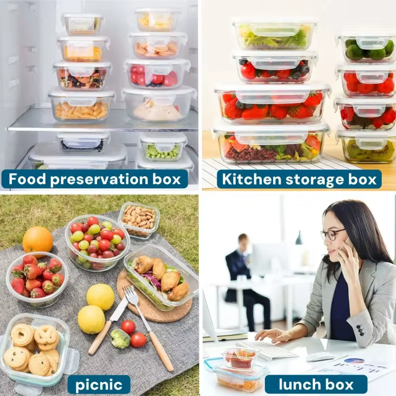 Boîtes de conservation alimentaire en verre