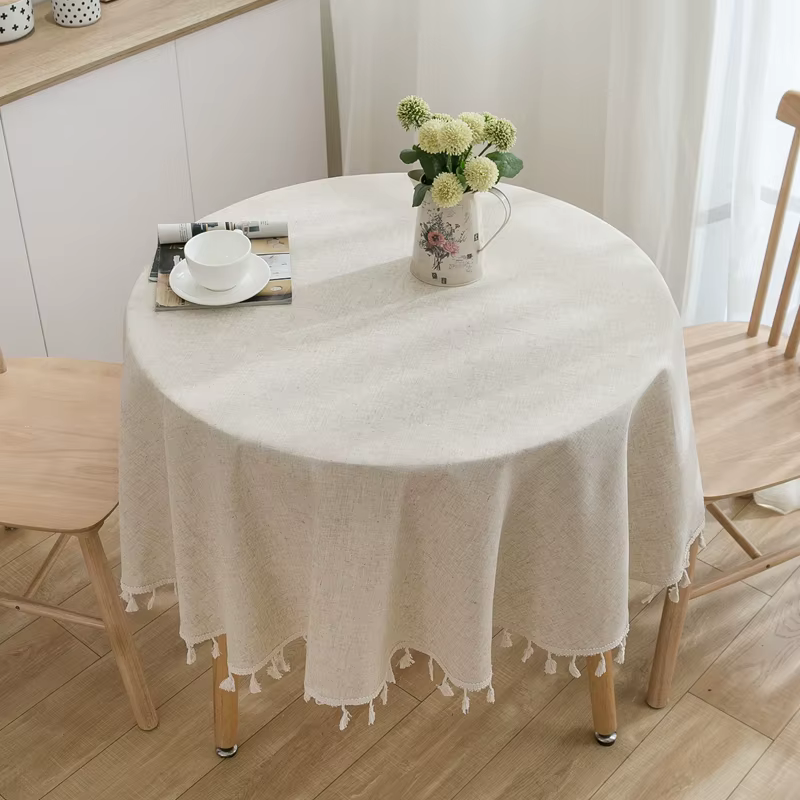 Nappe ronde de couleur unie 120/150cm