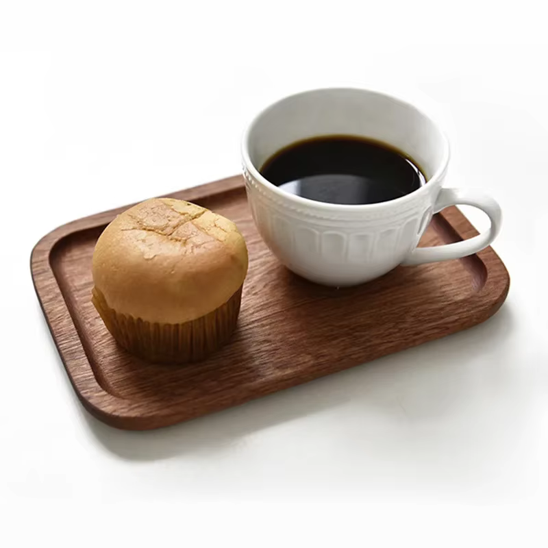 Plateau de service ovale en bois massif