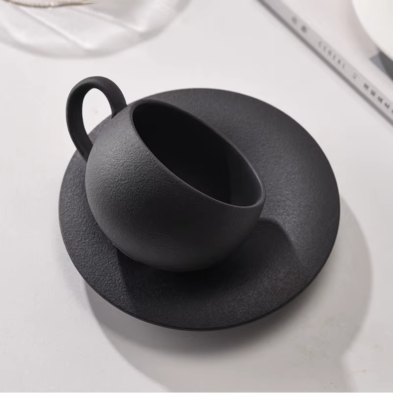 Ensemble de tasses à café en céramique de sable de roche