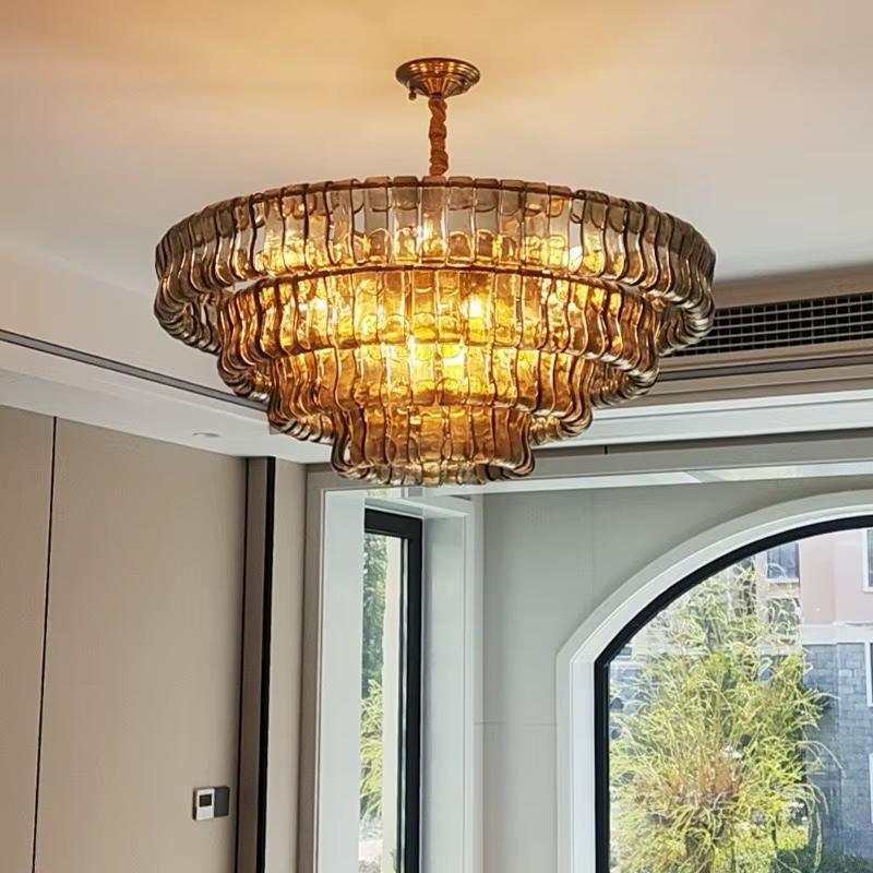 Lustre en cristal vintage français de luxe, plafonnier encastré en verre de Murano moderne pour chambre à coucher, salle à manger, décoration d'hôtel