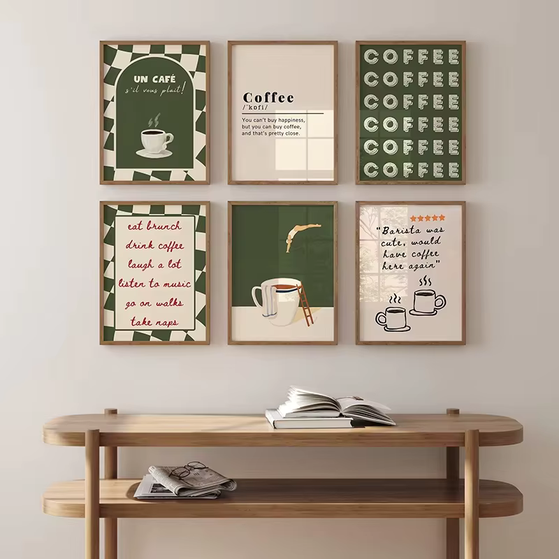 Affiche d'art drôle de plongée de café