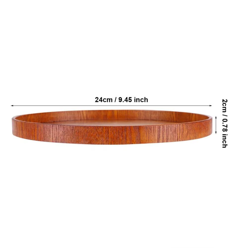 Plateau de service rond en bois