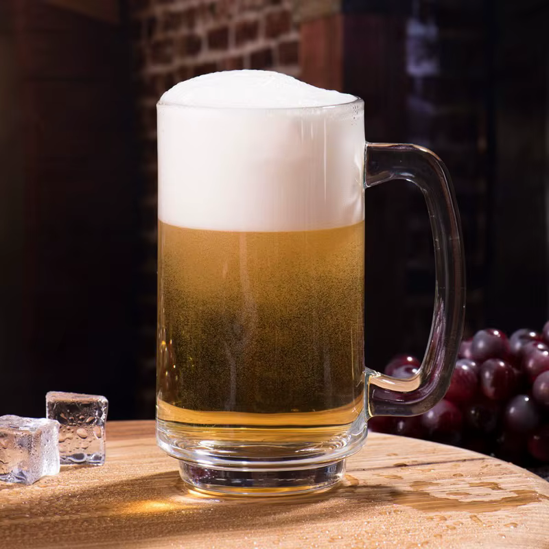 Verre à Bière Artisanal Classique Transparent avec Poignée