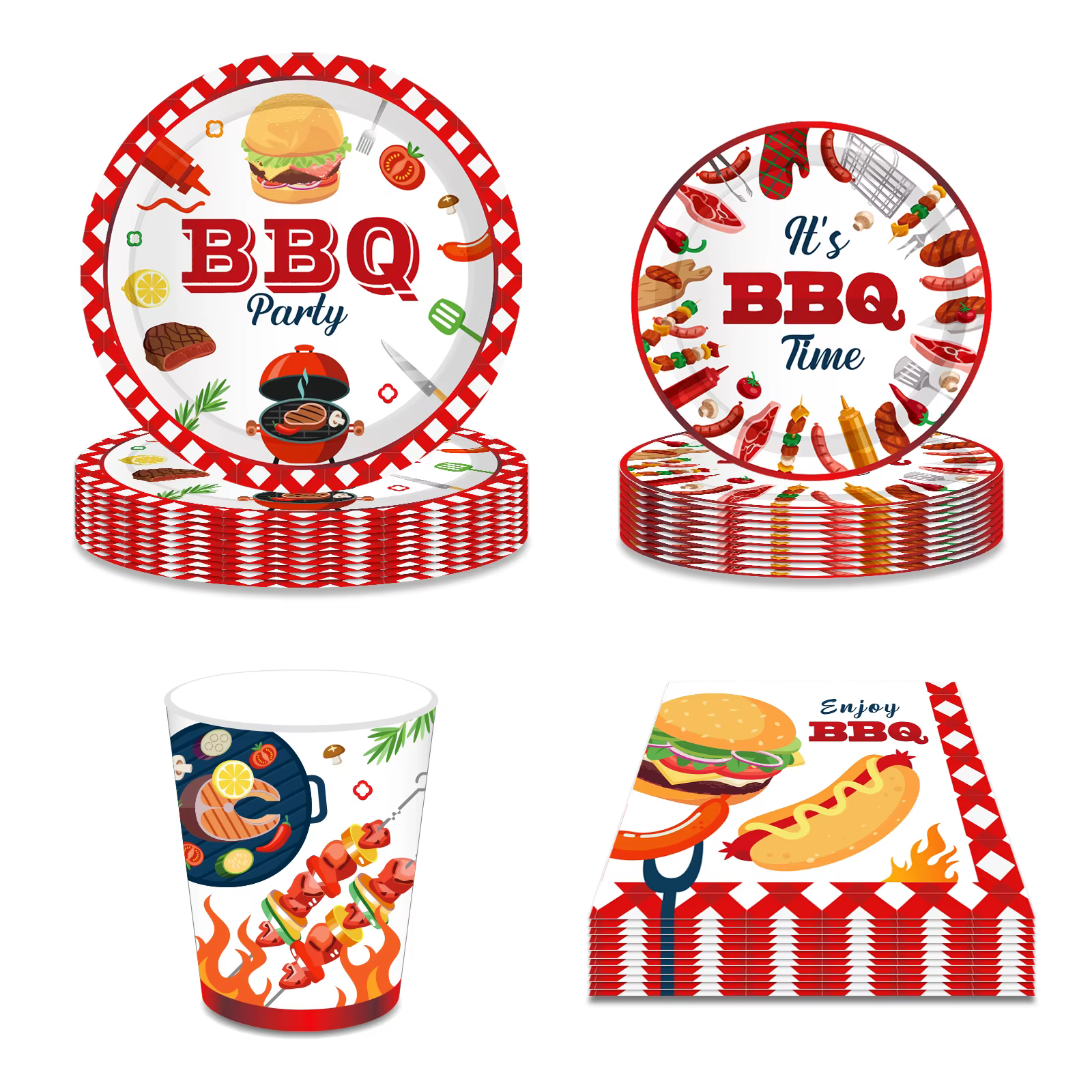 Vaisselle jetable pour fête de pique-nique Barbecue