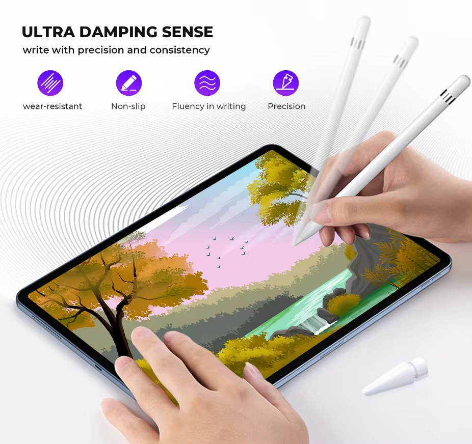Embouts de crayon de remplacement 6/4 en 1 pour Apple Pencil Pro/2e génération/1ère génération/USB-C, embouts de stylo iPad améliorés avec étui de rangement