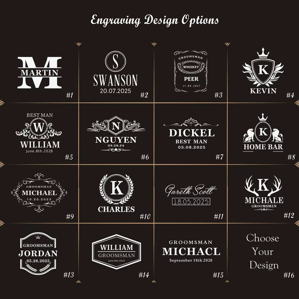 Carafe à whisky ou verres à shot personnalisés