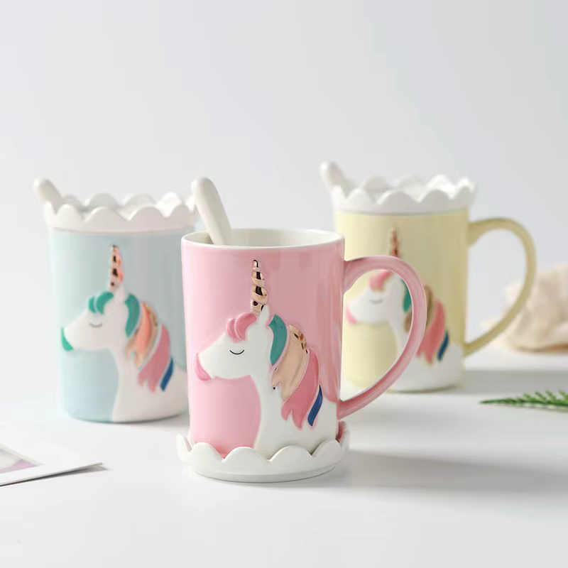 Tasse à café nordique licorne