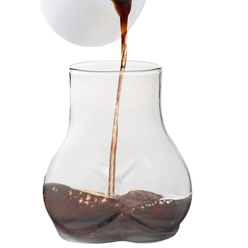 450ml bout à bout tasses Transparent Borosilicate verre tasse à café drôle tasse à café verre femmes corps cul tasse lait eau tasses