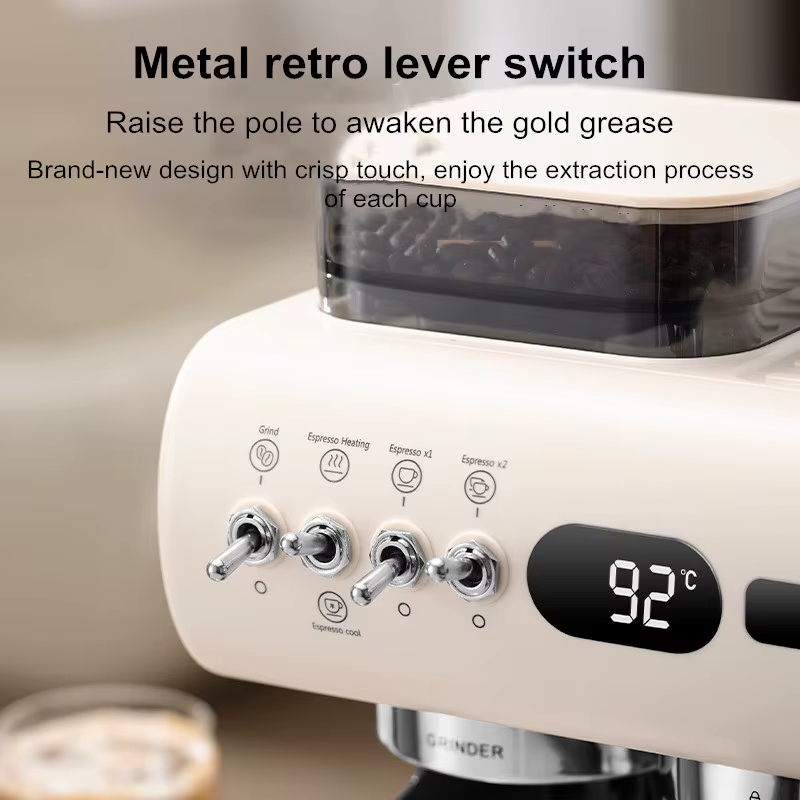 Machine à expresso semi-automatique – Pression de 20 bars avec moulin intégré